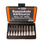 Kuusiokolo kärkisarja pitkä 1/2" 10 osaa