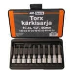 Kärkisarja Torx pitkä 1/2" 10 osaa