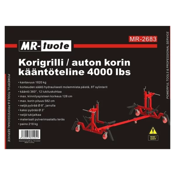 Korigrilli / auton korin kääntöteline 4000lbs