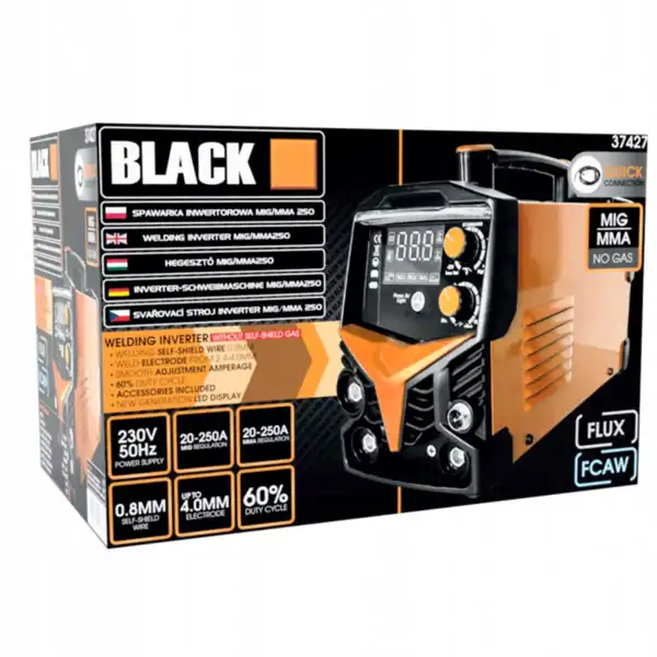 Hitsausinvertteri MIG/MMA/FLUX 250A, Black - Image 5