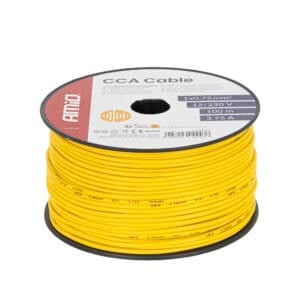 Sähkökaapeli keltainen 1 × 0,75 mm², 100 m, Amio