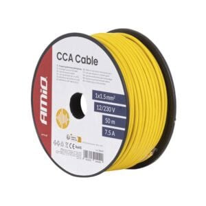 Sähkökaapeli keltainen 1×1.5mm2 50m, Amio