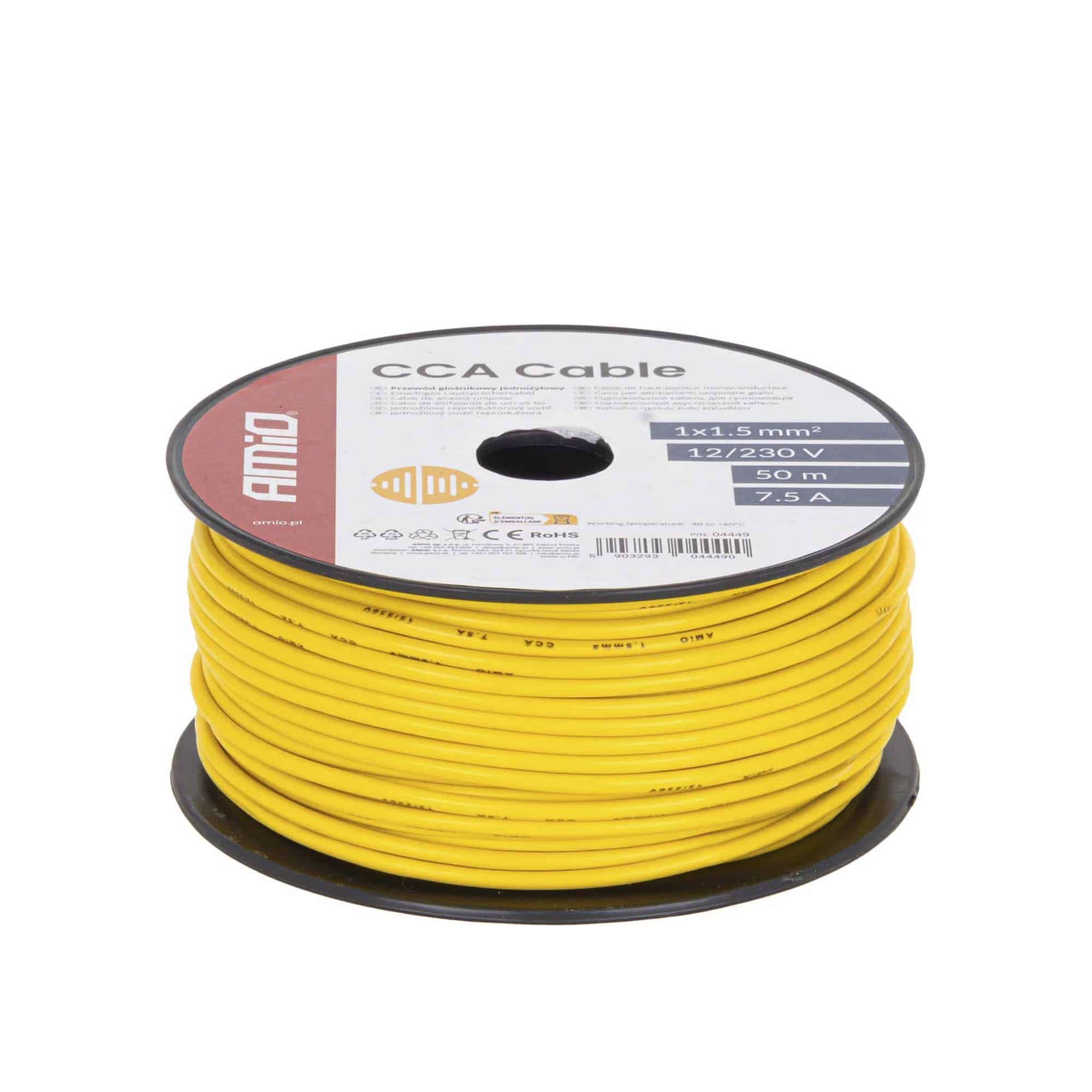Sähkökaapeli keltainen 1×1.5mm2 50m, Amio - Image 2