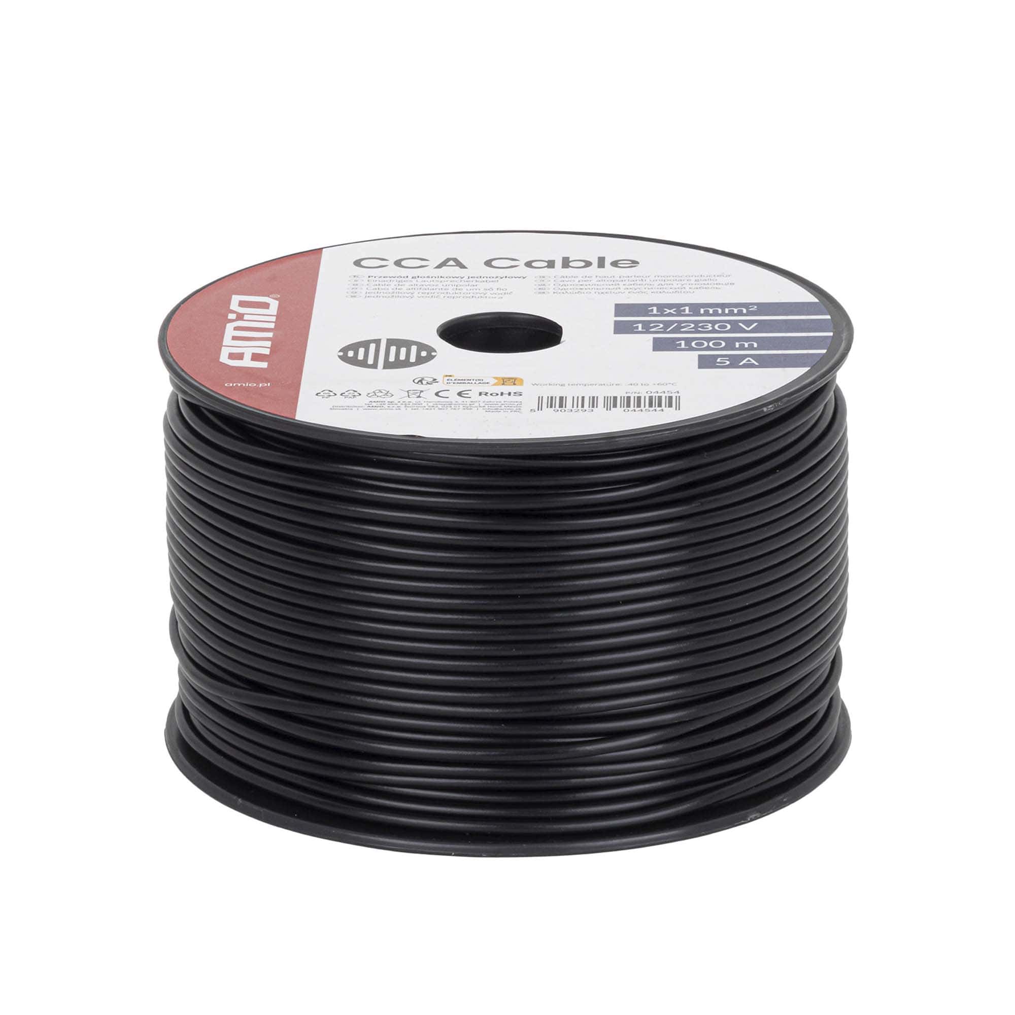 Sähkökaapeli musta 1 × 1 mm², 100 m, Amio - Image 2