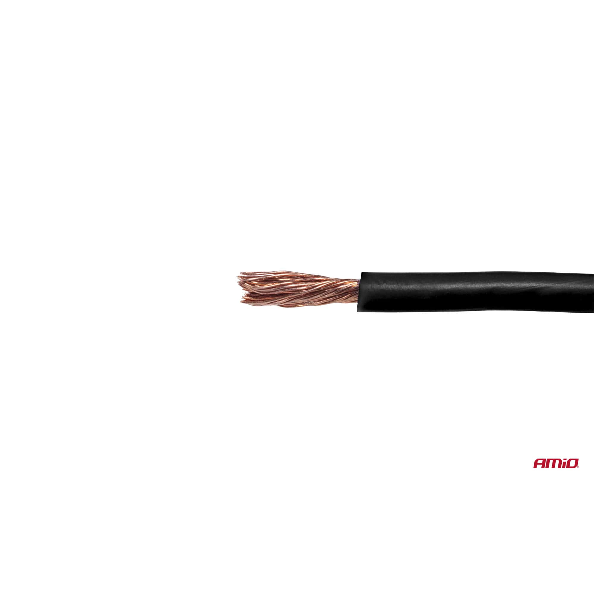 AMiO 04455 musta CCA-sähkökaapeli 1 × 1,5 mm², 50 metrin rulla