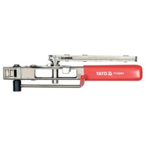 Yato YT-06064 vetonivelen suojakumin pannan kiristin räikällä ja katkaisuterällä, enintään 10 mm leveälle nauhalle