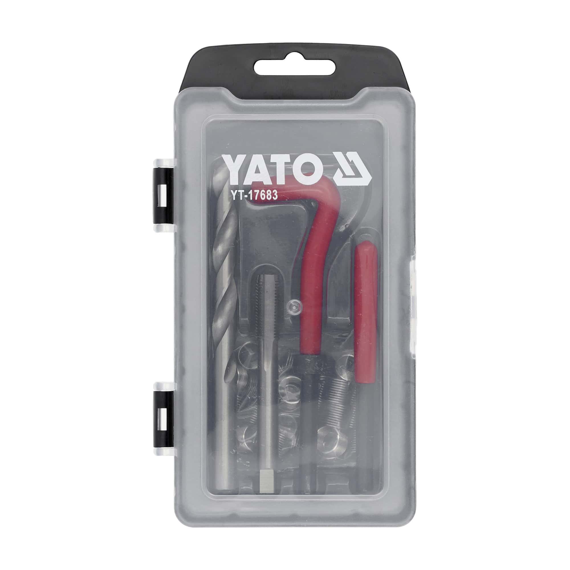 Yato YT-17683 -kierteen korjaussarja läpikuultavan kannen alla
