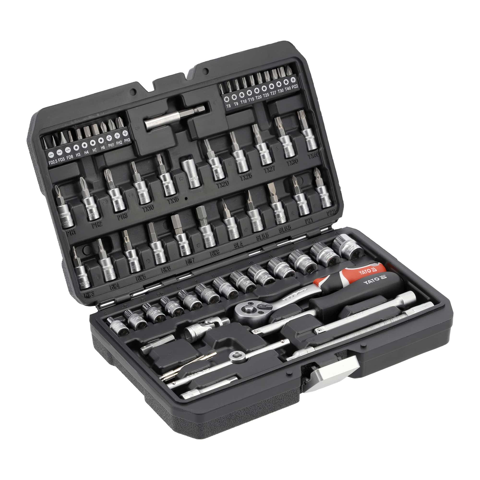 Työkalusarja 1/4″, 68 osaa – Yato YT-14502