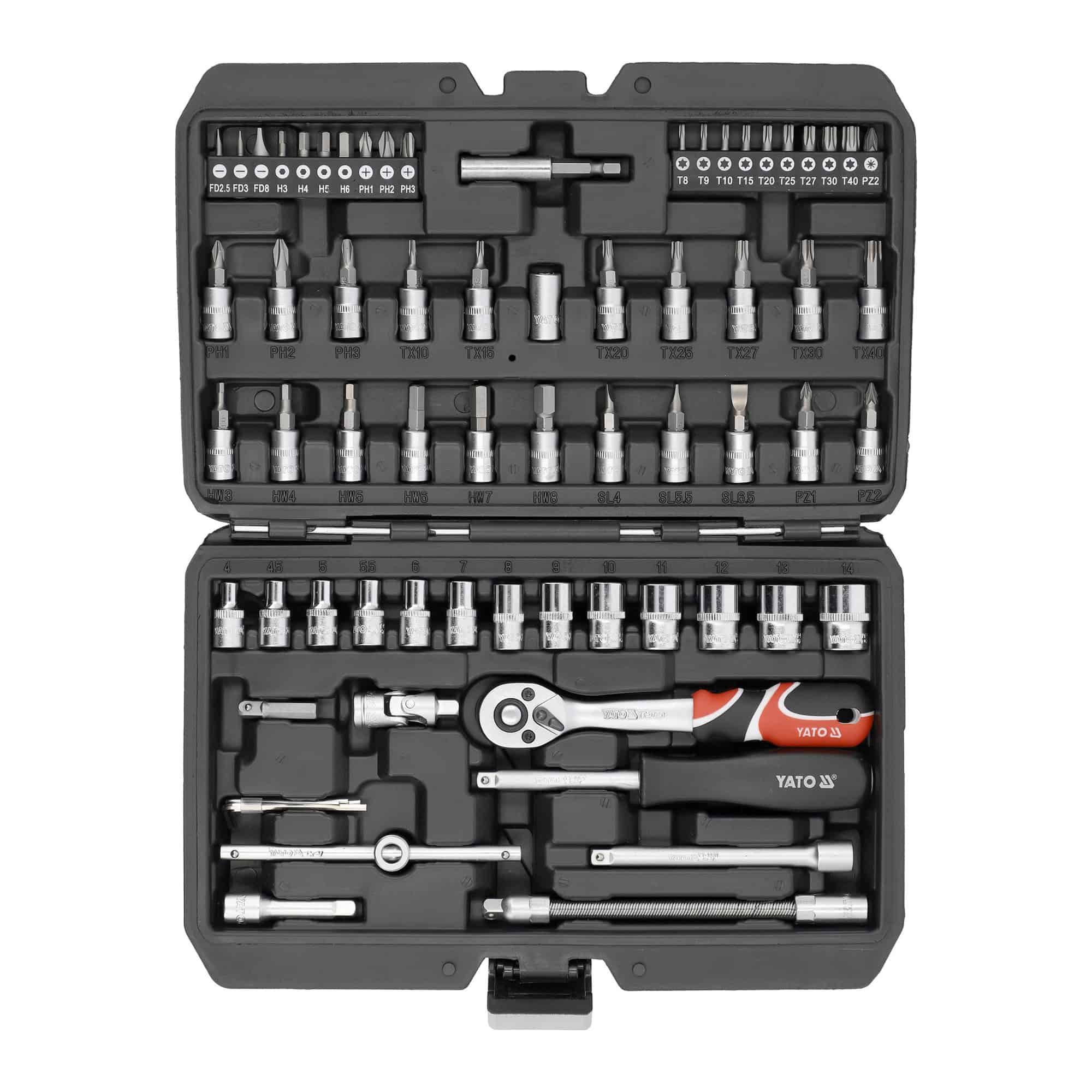 Työkalusarja 1/4″, 68 osaa – Yato YT-14502 - Image 2