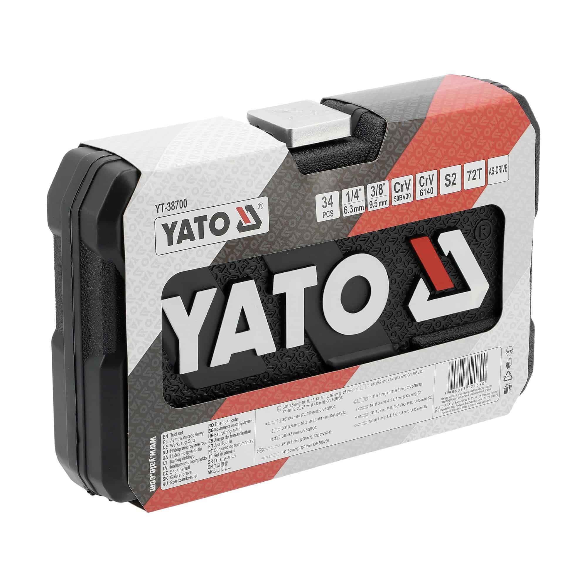 Työkalusarja 1/4" 3/8" 34 osaa, Yato - Image 4