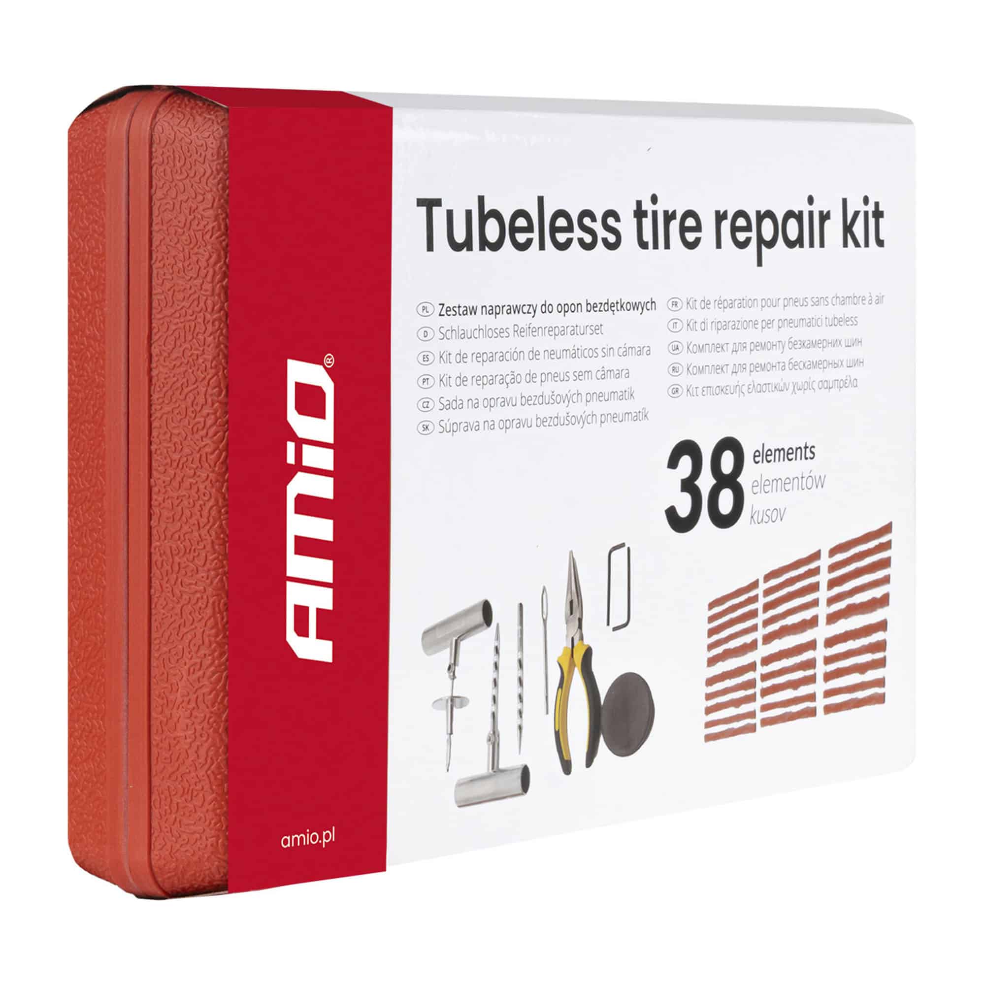 Tubeless renkaan paikkaussarja 38 osaa, Amio - Image 7