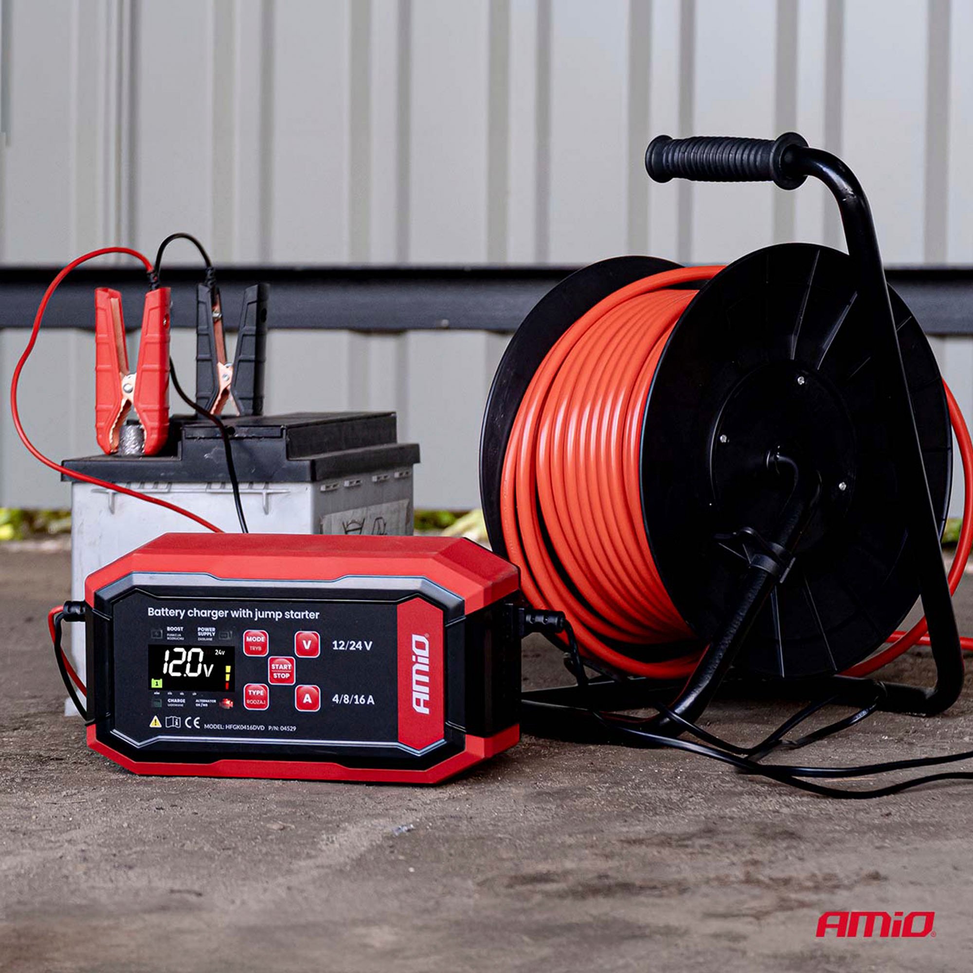 Akkulaturi 12/24V 16A, Amio - Image 5