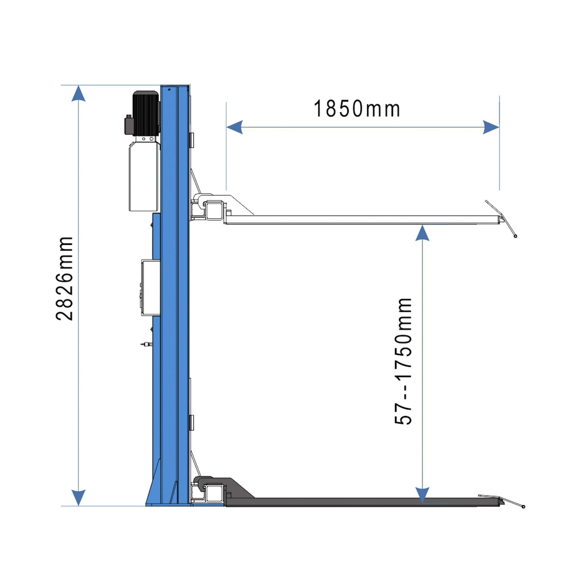 1-pilarinostin 1750 mm / 1000 kg, Hauvrex - Image 3