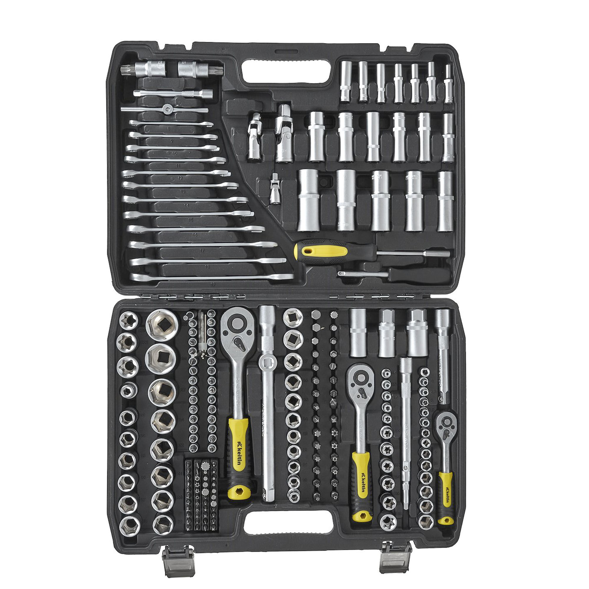 Työkalusarja 1/4", 3/8", 1/2" 216 osaa, Keltin - Image 2