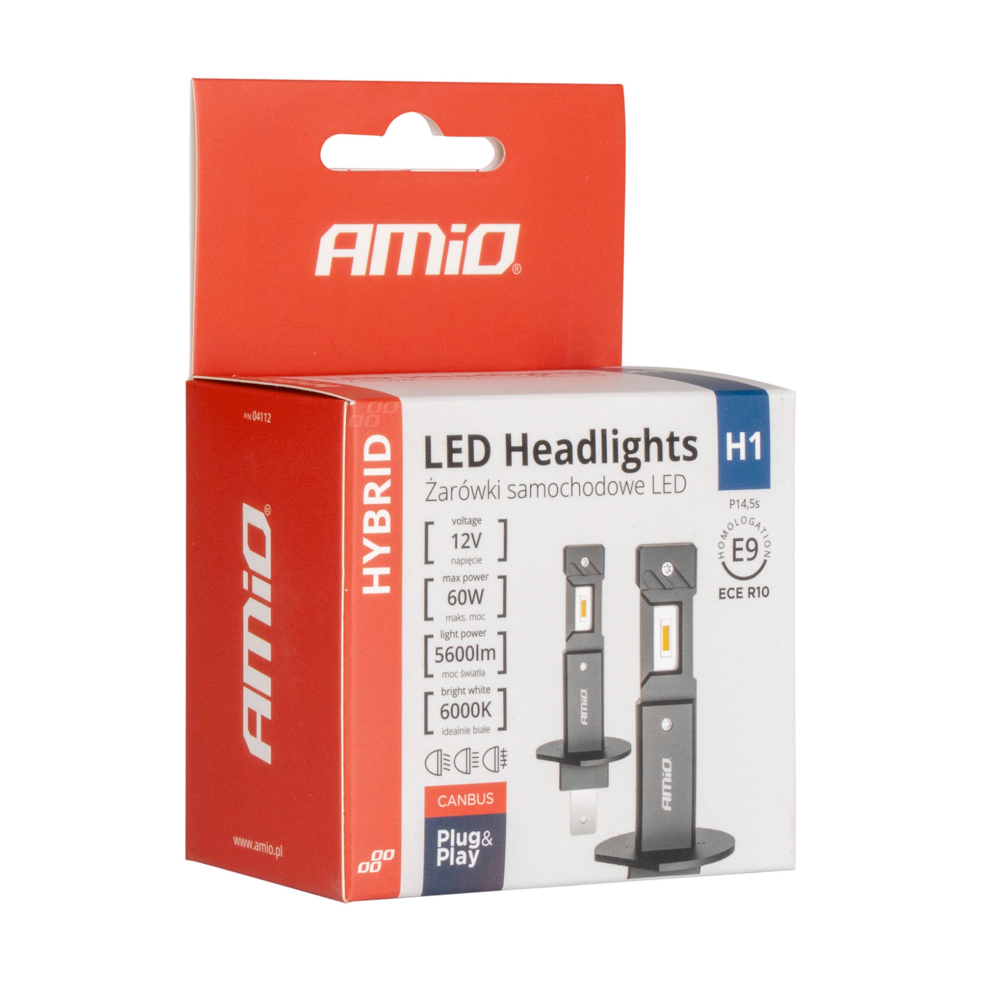 LED-ajovalopolttimot H1 60 W 5600 lm, Amio Hybrid - Image 5