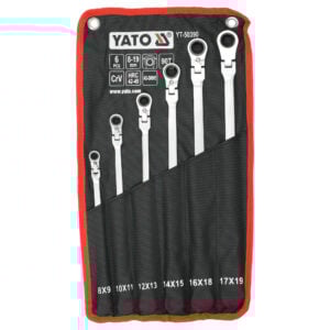 Räikkälenkkisarja nivelletty 8-19 mm 6 osaa, Yato