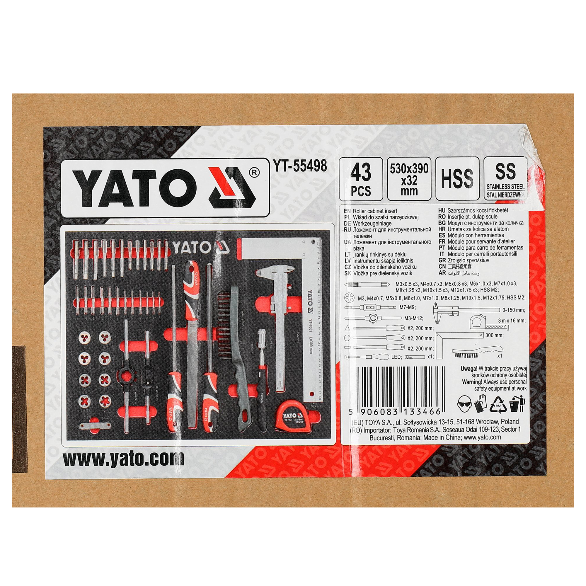 Työkalusarja työkaluvaunuun 43 osaa, Yato - Image 2