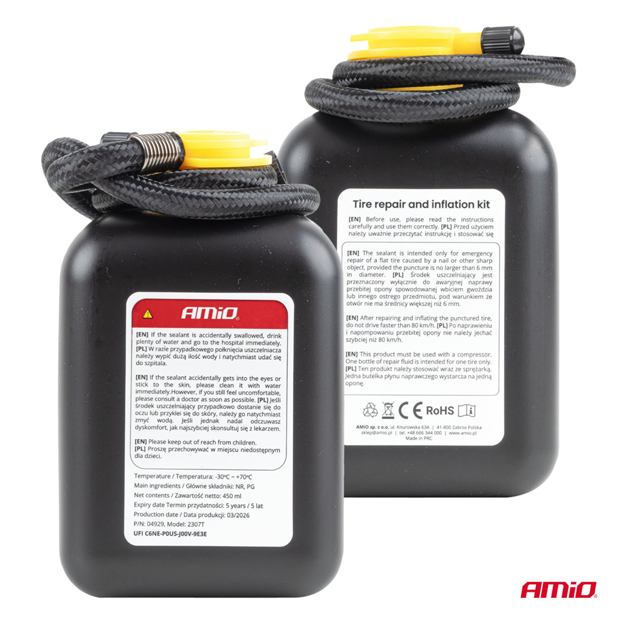 Renkaanpaikkaussarja kompressorilla 19 mm 12 V, Amio - Image 3