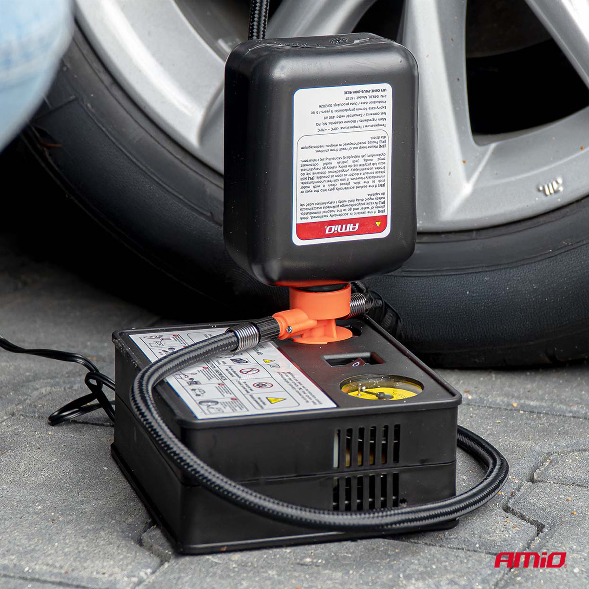 Renkaanpaikkaussarja kompressorilla 31 mm 12 V, Amio - Image 12
