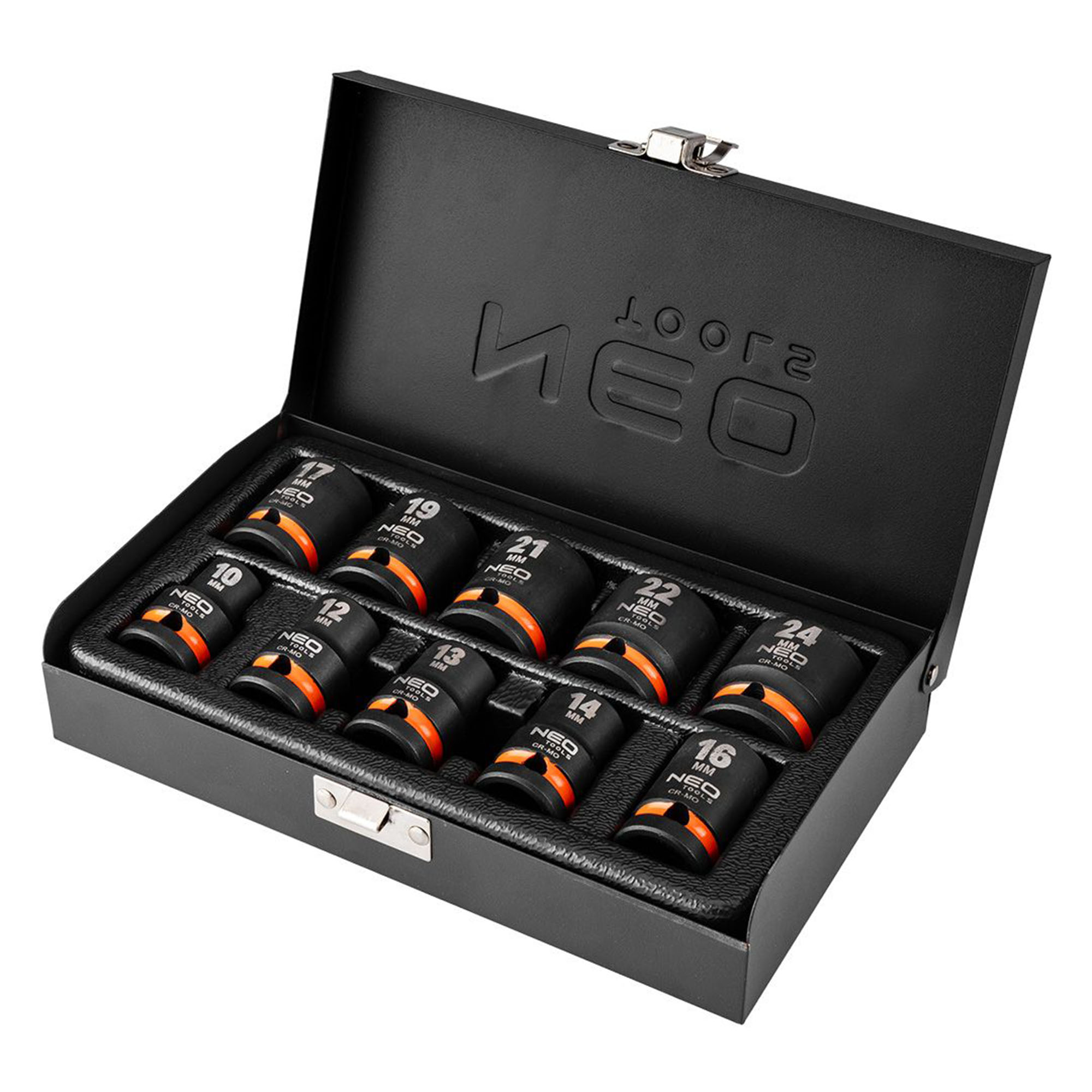 Voimahylsysarja 1/2" 10–24 mm, 10 osaa, NEO Tools 12-101